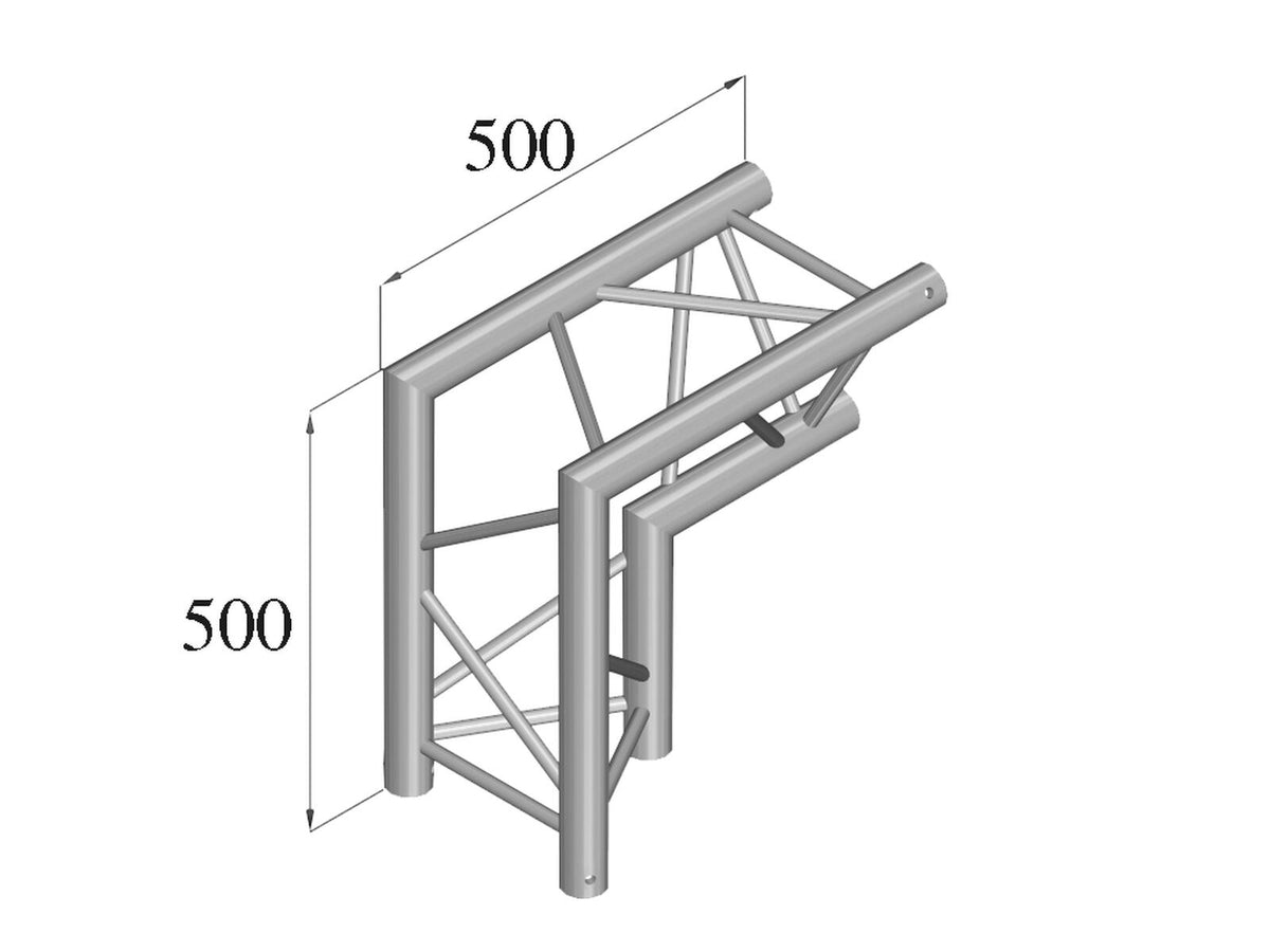 Alutruss TRILOCK E-GL33 C-25 2-Weg-Ecke 90° \/ – Ansicht 2
