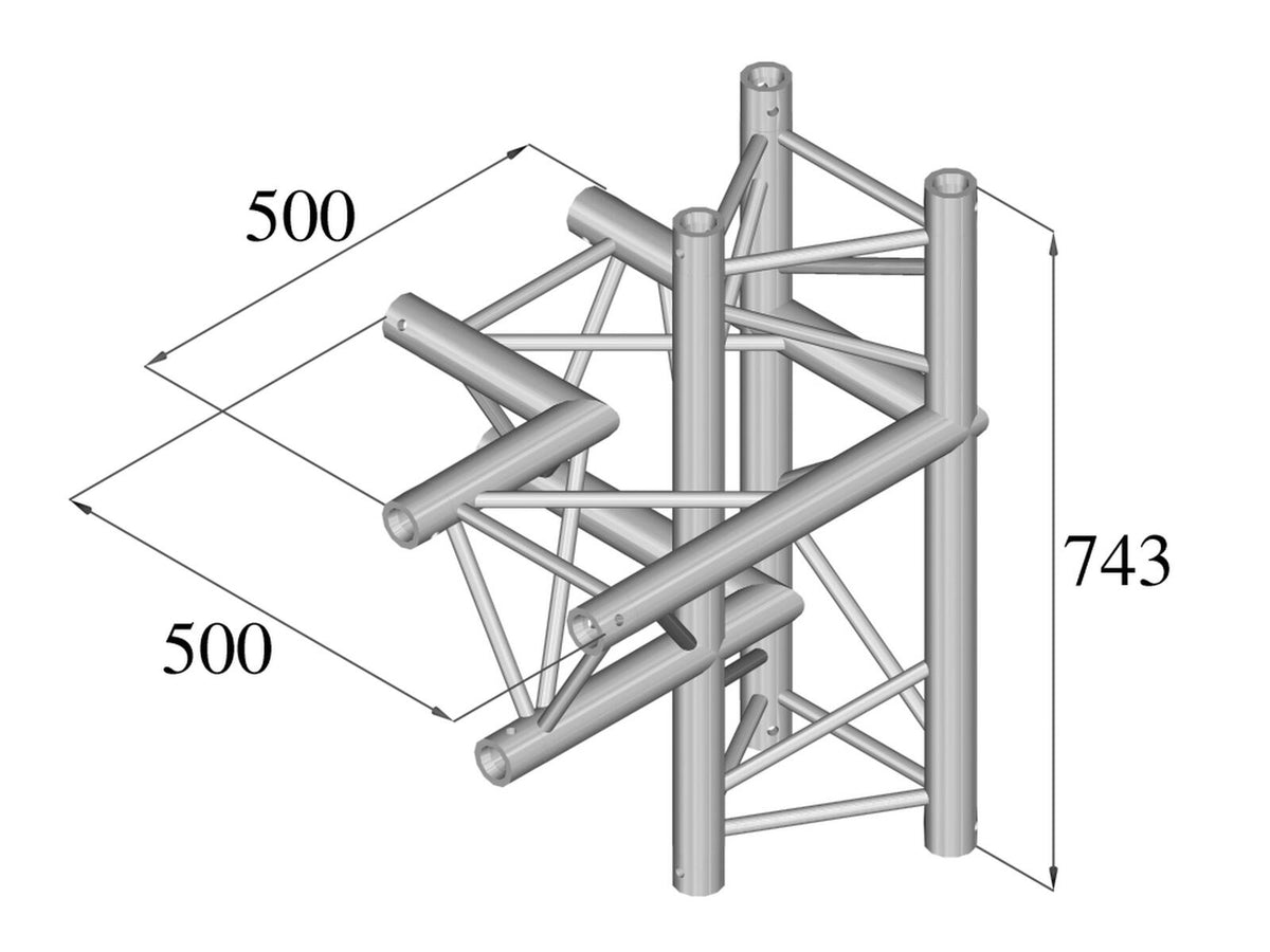 Alutruss TRILOCK 6082AC-44 4-Weg-Stück \/ links – Ansicht 2