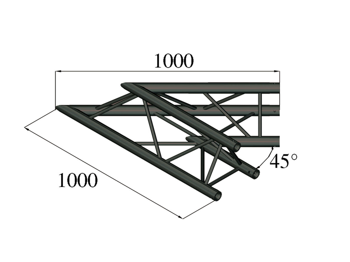 Alutruss TRILOCK S-PAC 19 2-Weg-Ecke 45° schwarz