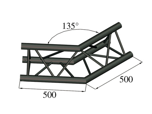 Alutruss TRILOCK S-PAC 23 2-Weg-Ecke 135°schwarz