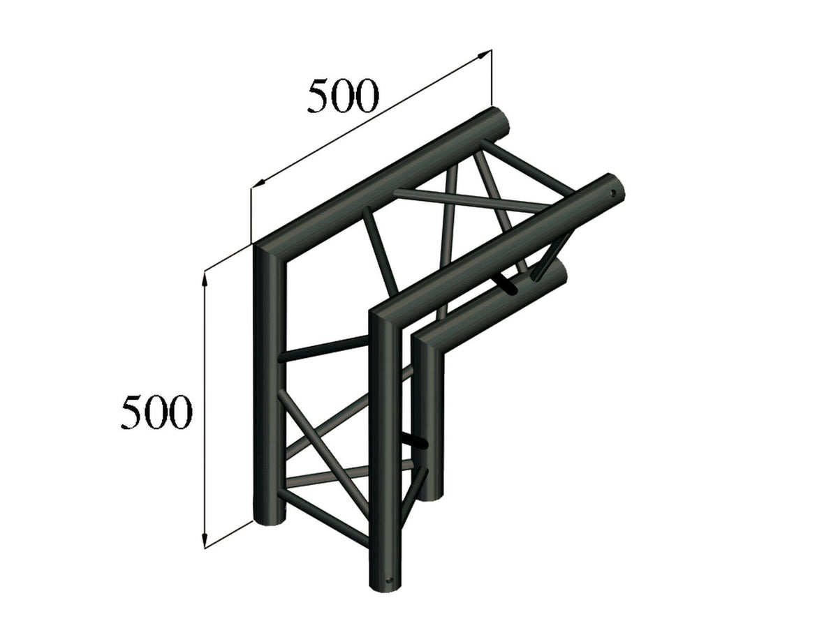 Alutruss TRILOCK S-PAC 25 2-Weg-Ecke 90°\/ schwarz