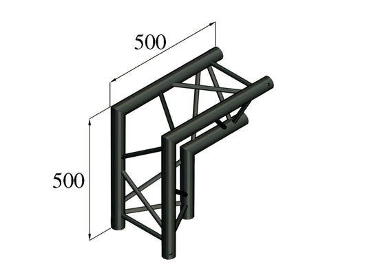 Alutruss TRILOCK S-PAC 25 2-Weg-Ecke 90°\/ schwarz