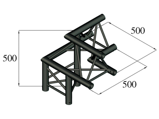 Alutruss TRILOCK S-PAL-32 3-Weg-Ecke /\ links