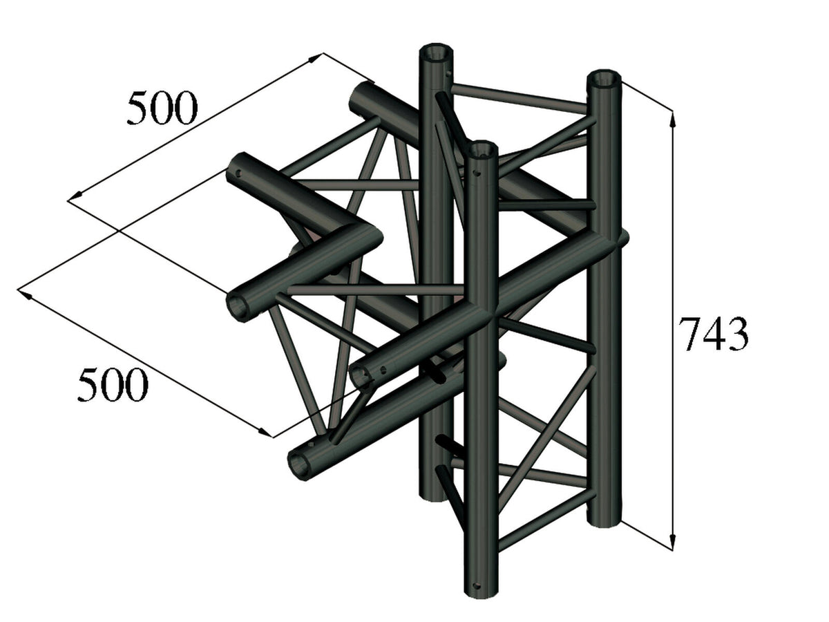 Alutruss TRILOCK S-PAC-45 4-Weg-Stück \/ rechts
