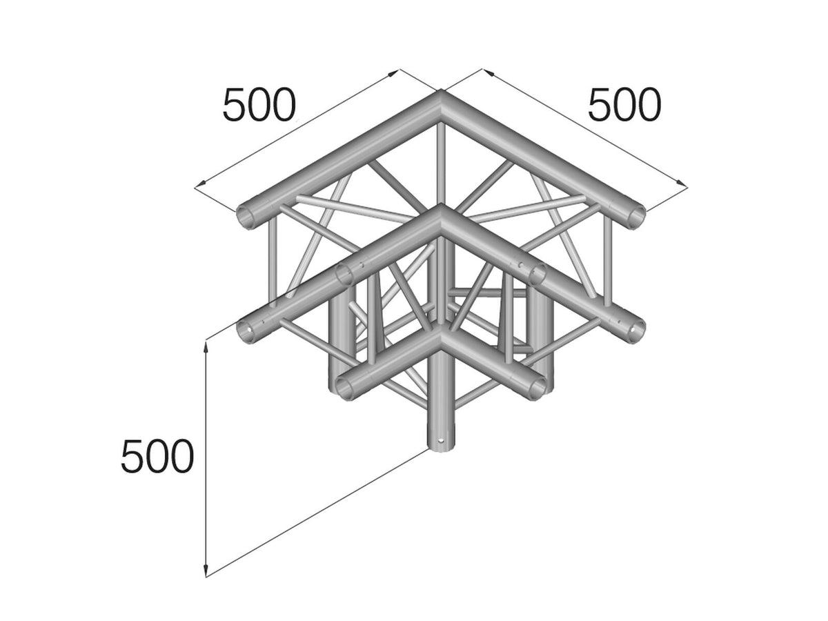 Alutruss QUADLOCK GL400-C30 3 Wege Ecke 90° – Ansicht 2