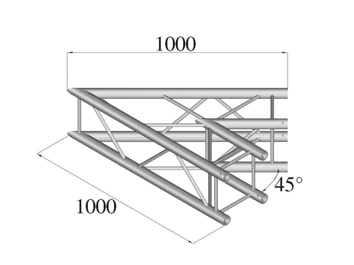 Alutruss QUADLOCK 6082C-19 2-Wege-Ecke 45° – Ansicht 2