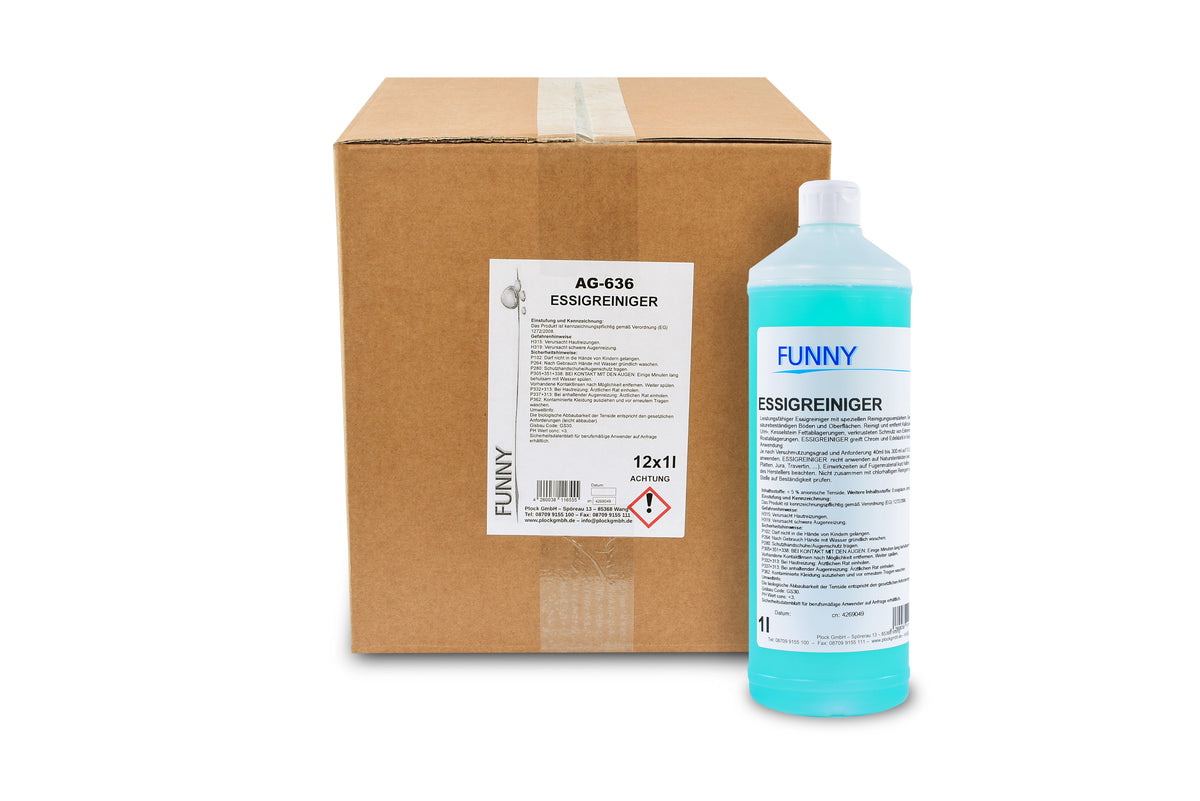 Funny Essigreiniger, 12 x 1 Liter