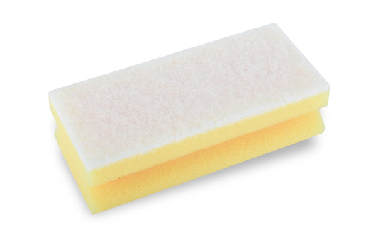 Funny Griffschwamm, gelb - weiß, 15 x 6,8 x 4,5 cm, für empfindliche Flächen, 10 Stück