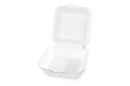 Sobsy Hamburgerbox, weiss, aus Zuckerrohr, 10 x 50 Stück