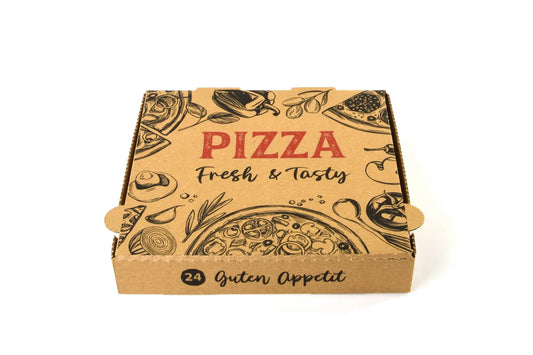 Sobsy Pizzakarton, 24 x 24 x 4 cm, braun, 100 Stück