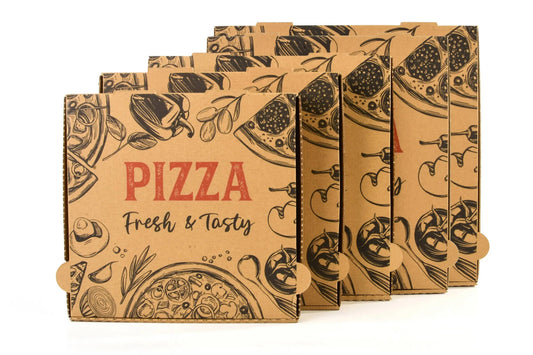 Sobsy Pizzakarton, 24 x 24 x 4 cm, braun, 100 Stück