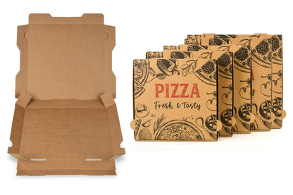 Sobsy Pizzakarton, 26 x 26 x 4 cm, braun, 100 Stück