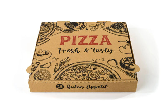 Sobsy Pizzakarton, 28 x 28 x 4 cm, braun, 100 Stück