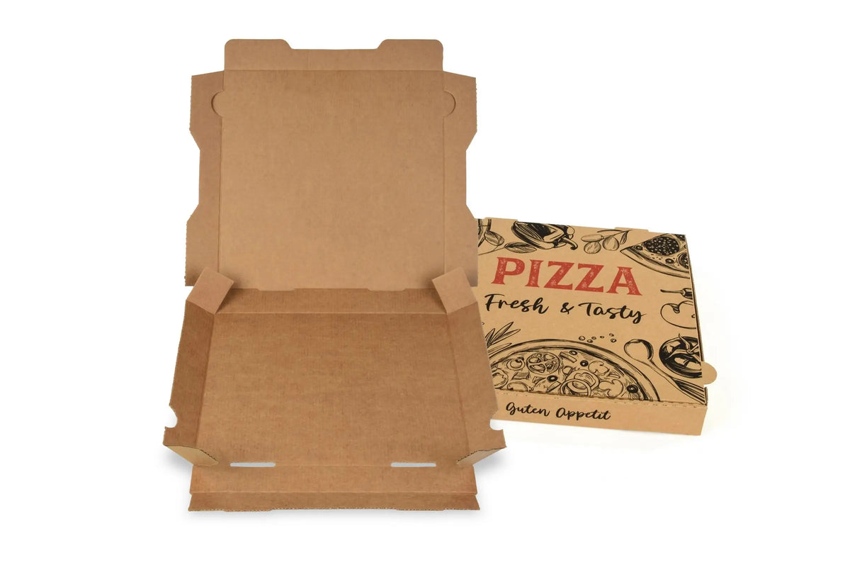 Sobsy Pizzakarton, 32 x 32 x 4 cm, braun, 100 Stück