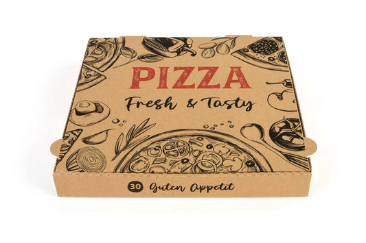 Sobsy Pizzakarton, 30 x 30 x 4 cm, braun, 100 Stück