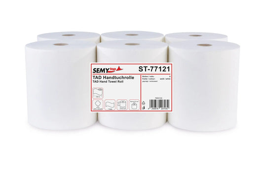 SemyTop Handtuchrolle Autocut 21 cm, 1-lagig. TAD, hochweiß, Ø 19 cm, 6 Rollen