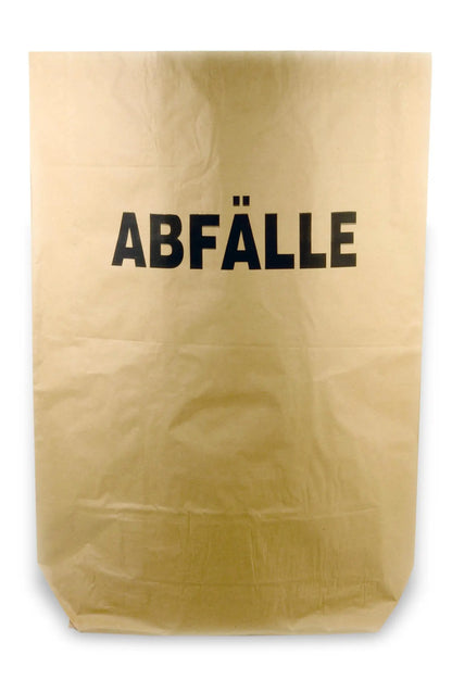 Funny Papiermüllsäcke, 2-lagig, braun, 120 l, 700 x 950+220mm, Druck "Abfälle", 25 Stück
