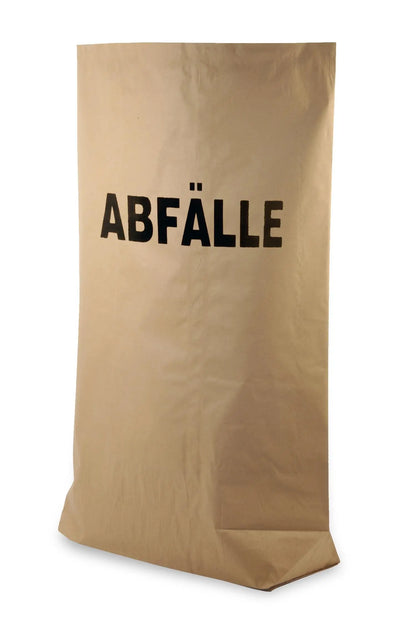 Funny Papiermüllsäcke, 2-lagig, braun, 120 l, 700 x 950+220mm, Druck "Abfälle", 25 Stück