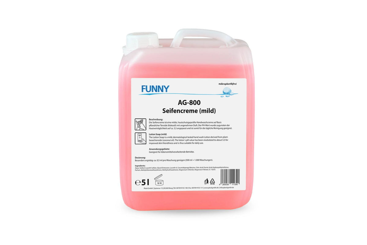 Funny Seifencreme mild, rosa, zum Nachfüllen, im 5 l Kanister