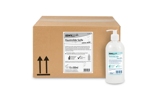 SemyCare Seifencreme 15 x 500 ml, weiß, in Pumpflaschen