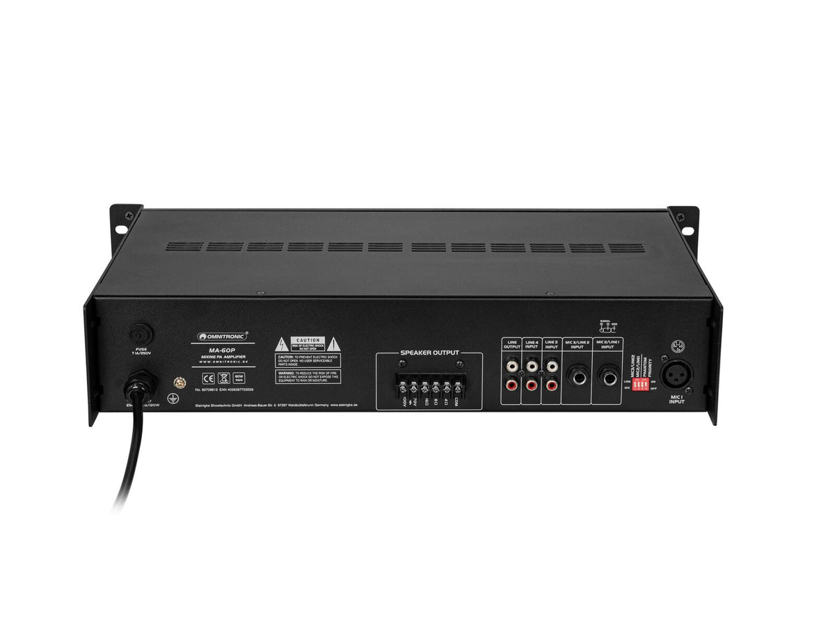 Omnitronic MA-60P ELA-Mischverstärker – Ansicht 3
