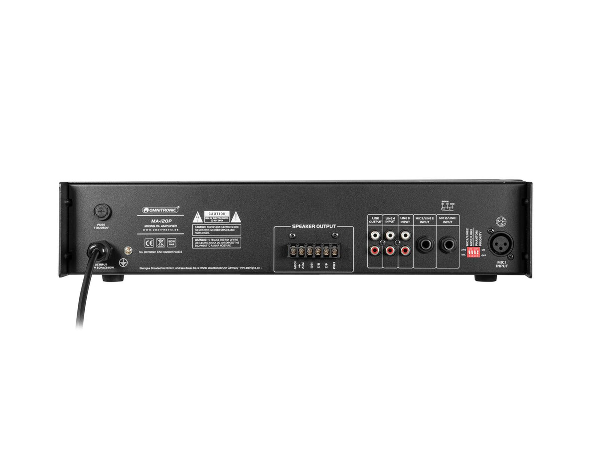 Omnitronic MA-120P ELA-Mischverstärker – Ansicht 3