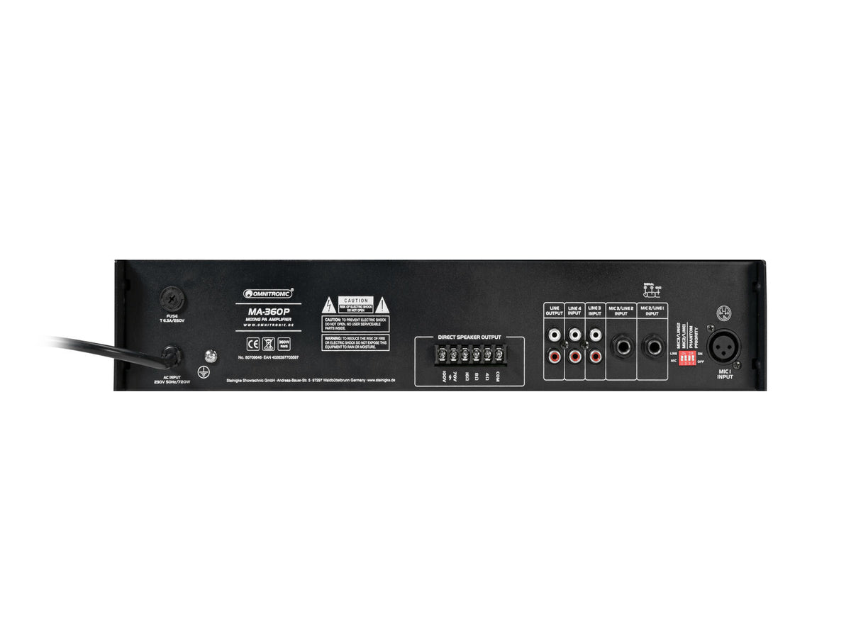 Omnitronic MA-360P ELA-Mischverstärker – Ansicht 5