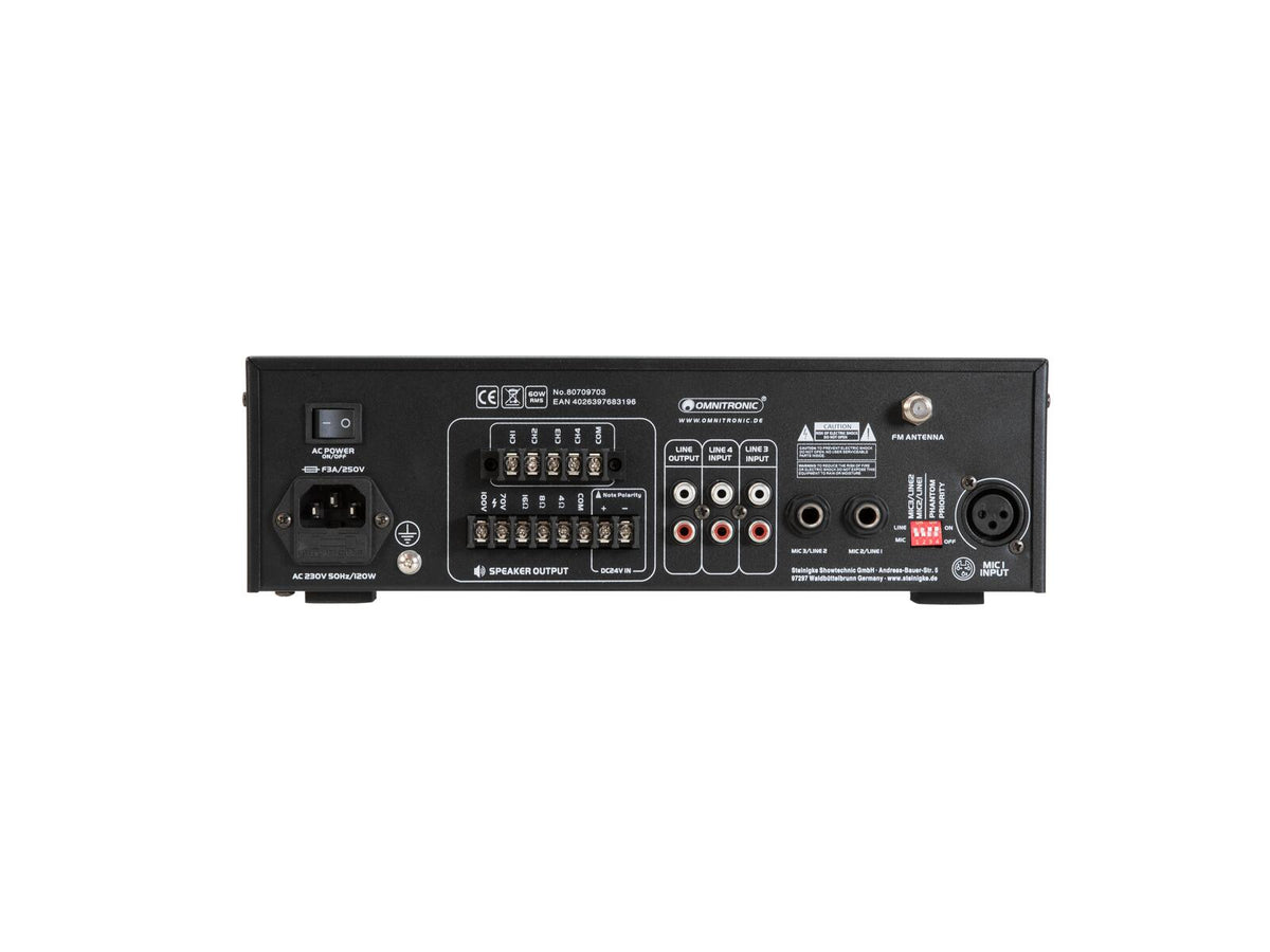 Omnitronic CPZ-60P ELA-Mischverstärker – Ansicht 3