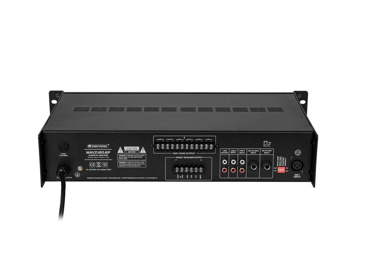 Omnitronic MAVZ-120.6P ELA-Mischverstärker – Ansicht 3