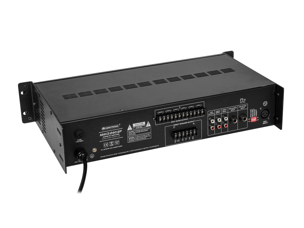 Omnitronic MAVZ-240.6P ELA-Mischverstärker – Ansicht 5