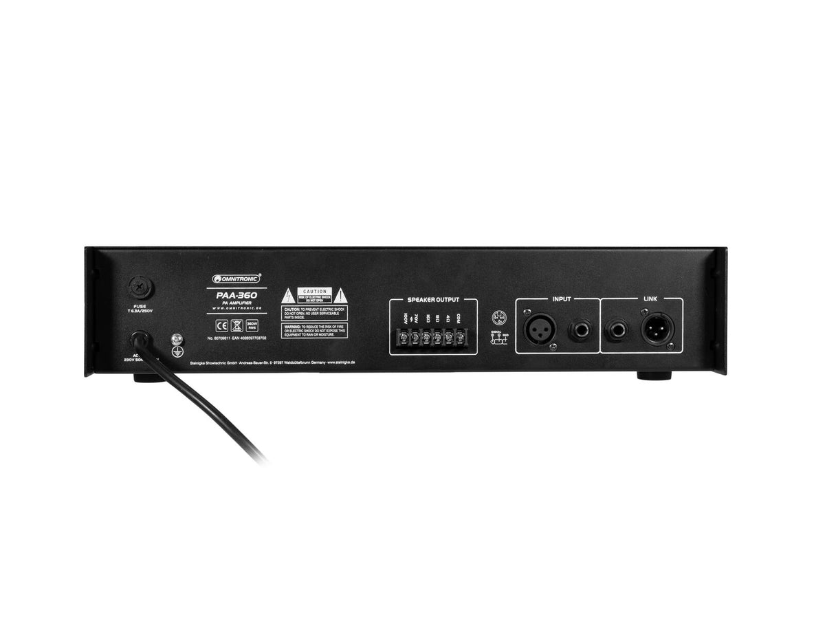 Omnitronic PAA-360 ELA-Verstärker – Ansicht 4