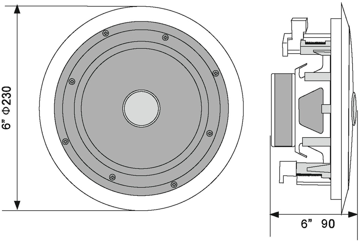 Omnitronic CST-6 2-Wege-Deckenlautsprecher – Ansicht 6