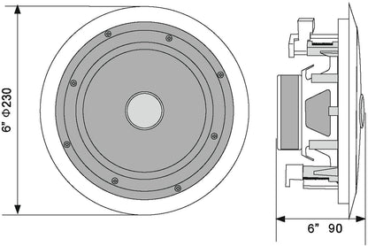 Omnitronic CST-6 2-Wege-Deckenlautsprecher – Ansicht 6