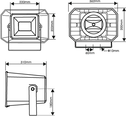 Omnitronic HS-60 Druckkammerlautsprecher – Ansicht 5