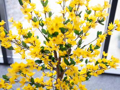 Europalms Forsythienbaum mit 3 Stämmen, Kunstpflanze, gelb, 150cm – Ansicht 5