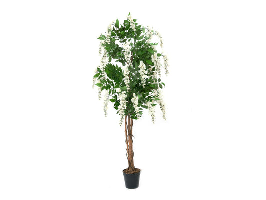 Europalms Goldregenbaum, Kunstpflanze, weiß, 150cm