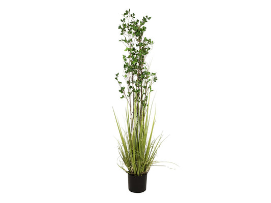 Europalms Immergrünstrauch mit Gras, Kunstpflanze, 182 cm