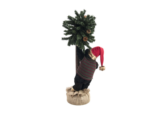 Europalms Weihnachtsbär, mit Tanne, 105cm – Ansicht 2