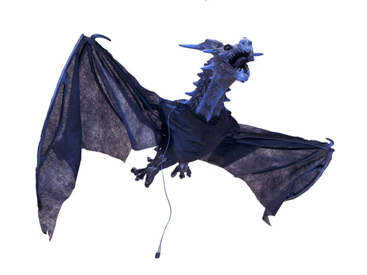Europalms Halloween Flying Dragon, animiert, blau, 120cm