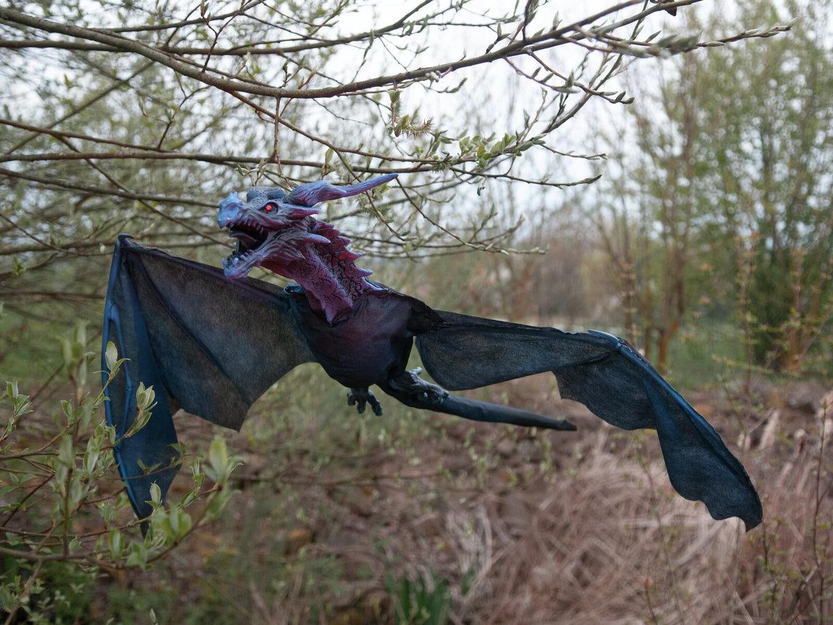Europalms Halloween Flying Dragon, animiert, blau, 120cm – Ansicht 4