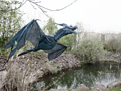 Europalms Halloween Flying Dragon, animiert, blau, 120cm – Ansicht 5