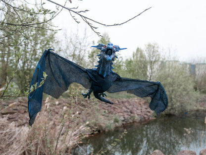 Europalms Halloween Flying Dragon, animiert, blau, 120cm – Ansicht 6