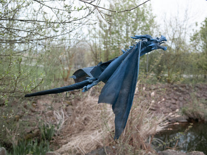 Europalms Halloween Flying Dragon, animiert, blau, 120cm – Ansicht 7
