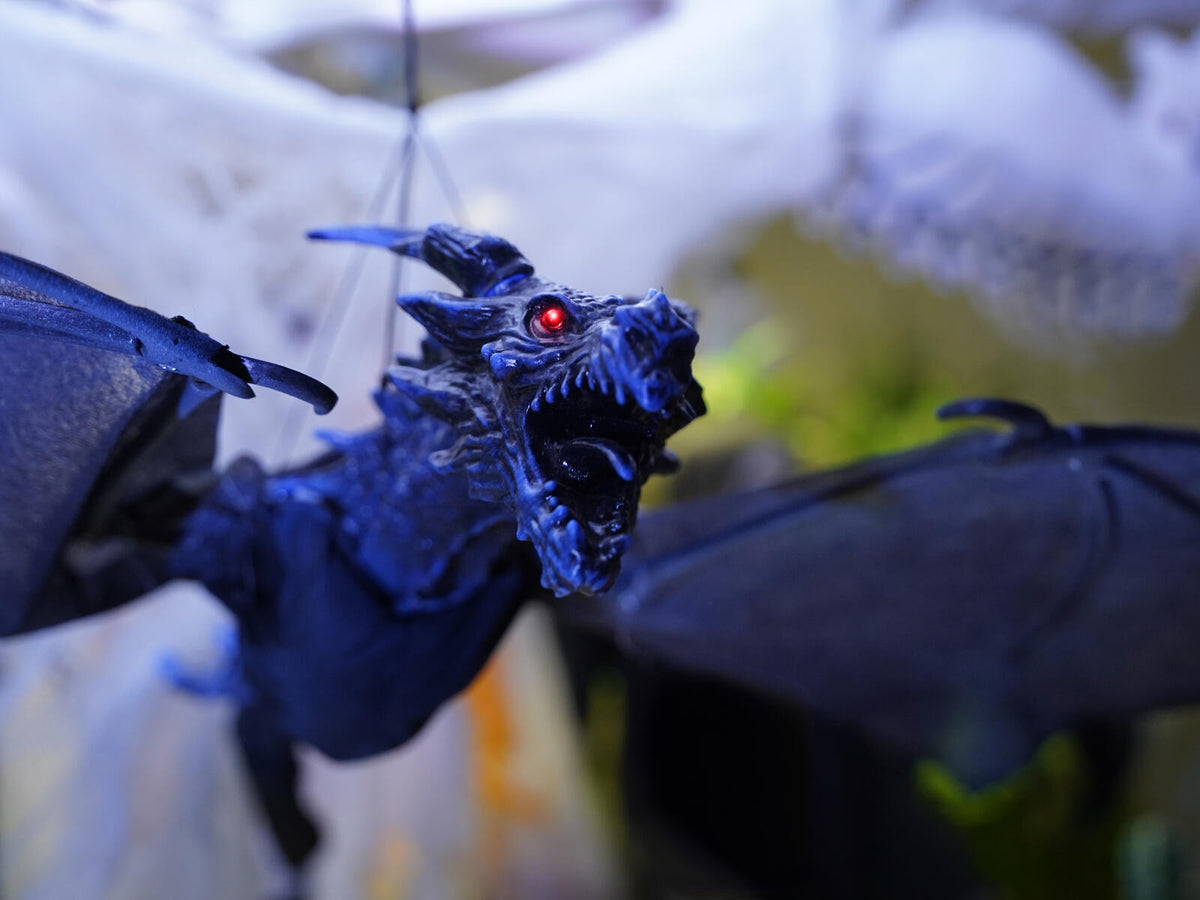 Europalms Halloween Flying Dragon, animiert, blau, 120cm – Ansicht 9