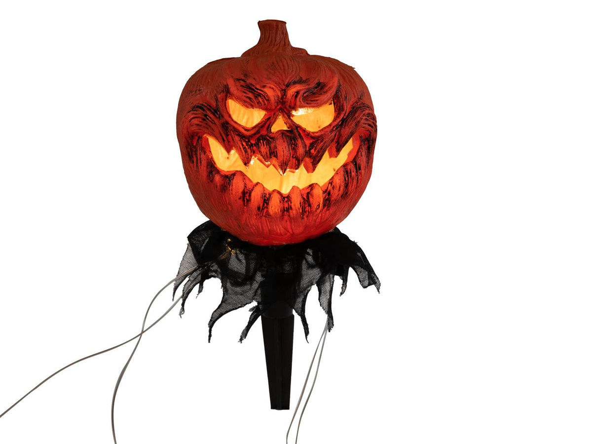 Europalms Halloween Kürbisse mit Erdspieß, 3er-Set, 39cm – Ansicht 2