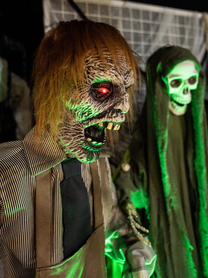 Europalms Halloween Figur Zombie mit Kettensäge, animiert, 170cm – Ansicht 8