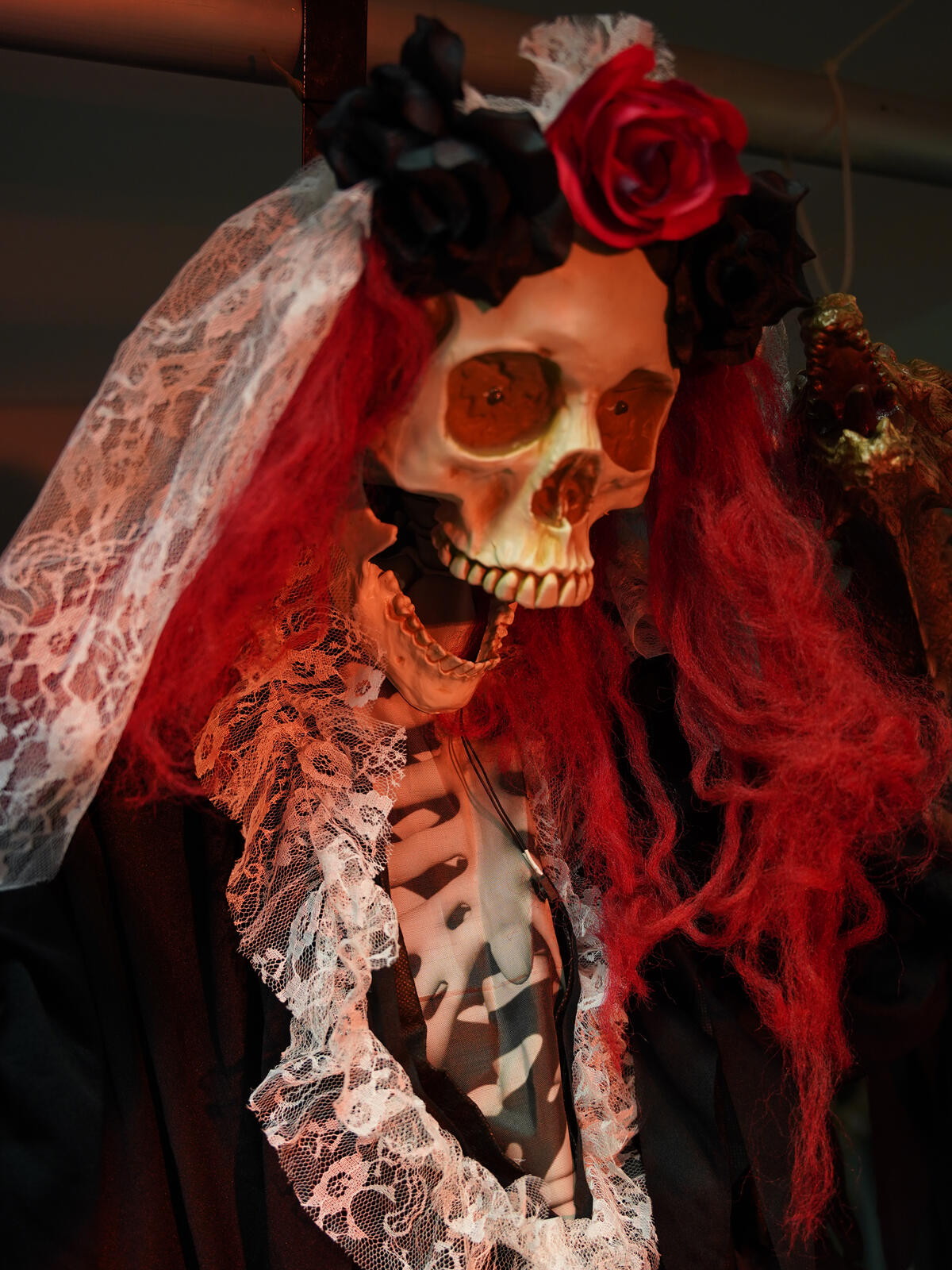 Europalms Halloween Figur Skelett La Catrina, animiert, 100cm – Ansicht 4