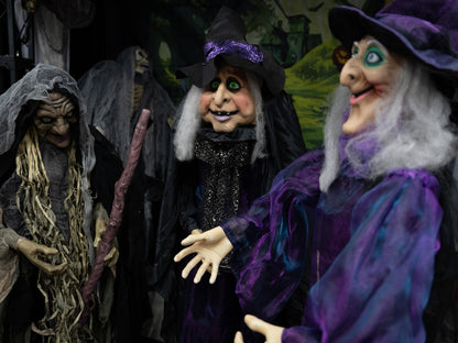 Europalms Halloween Figur Hexe Marie, animiert, 180cm – Ansicht 8
