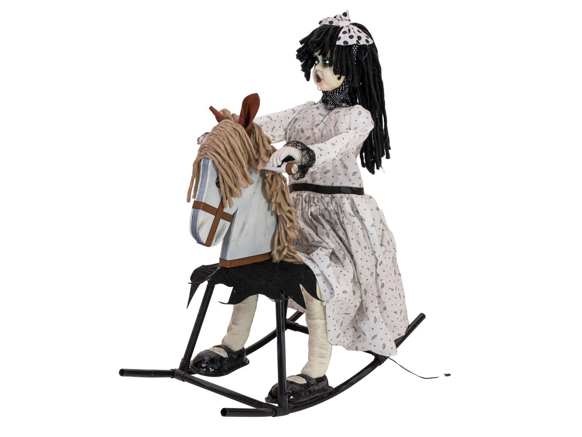 Europalms Halloween Figur Mädchen auf Schaukelpferd, animiert, 72cm – Ansicht 2