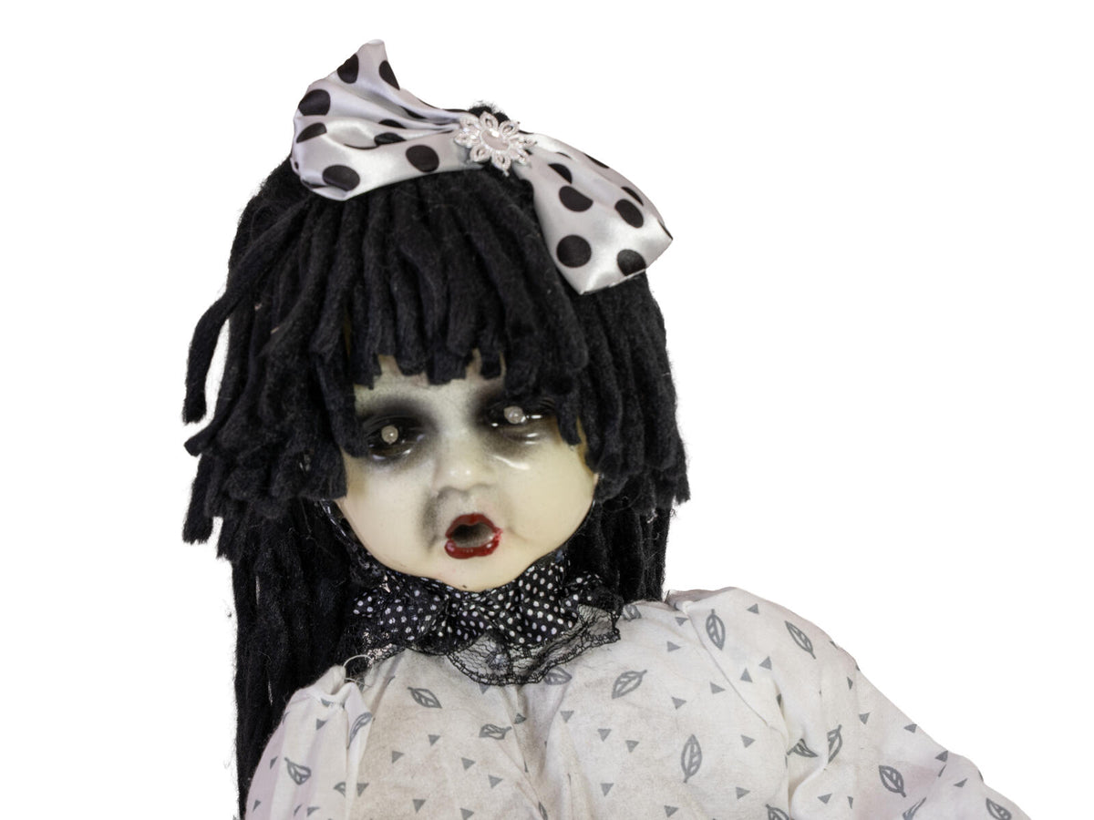 Europalms Halloween Figur Mädchen auf Schaukelpferd, animiert, 72cm – Ansicht 4